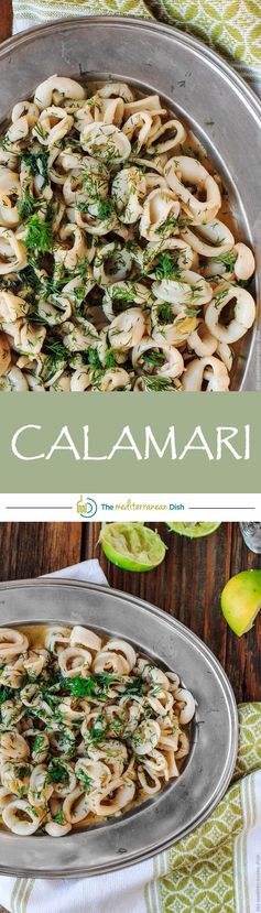 Pan-Seared Calamari Recipe with Champagne and Garlic-Dill Lime Sauce