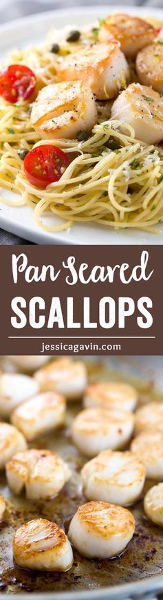 Pan Seared Scallops with Lemon Caper Pasta