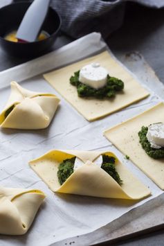 Paniers feuilletés chèvre et épinards