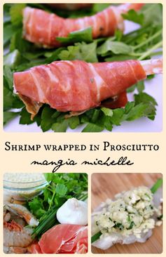 Panko stuffed shrimp wrapped in Prosciutto