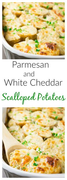 Parmesan and White Cheddar Scalloped Potatoes