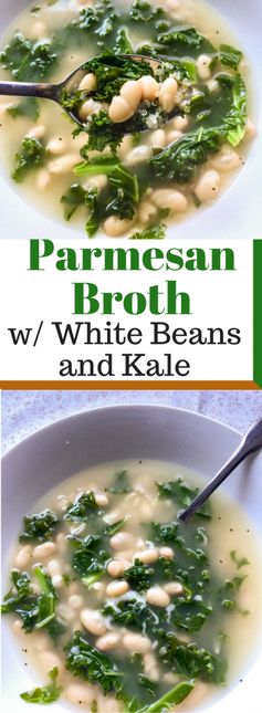 Parmesan Broth with White Beans and Kale