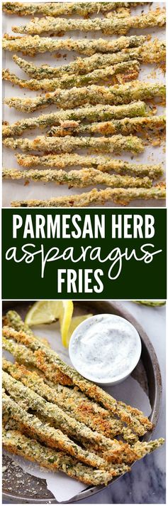 Parmesan Herb Asparagus Fries with Creamy Greek Yogurt Ranch