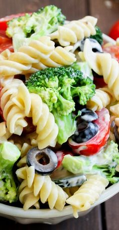 Pasta & Broccoli salad with Creamy Lemon Dressing