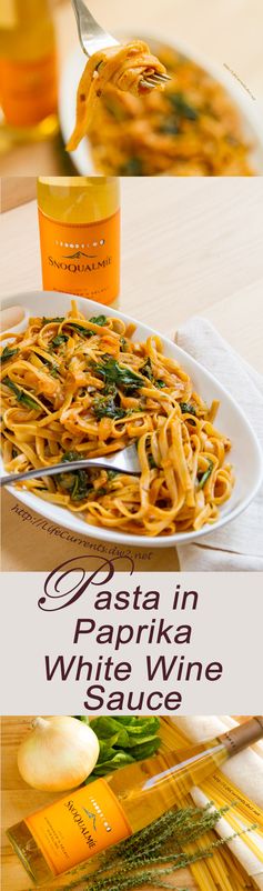 Pasta in Paprika White Wine Sauce