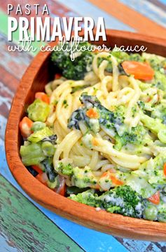 Pasta Primavera with Creamy Cauliflower Sauce