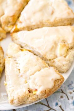 Peach Pie Scones with a Vanilla Glaze