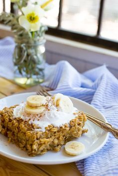 Peanut Butter and Banana Oatmeal Bake