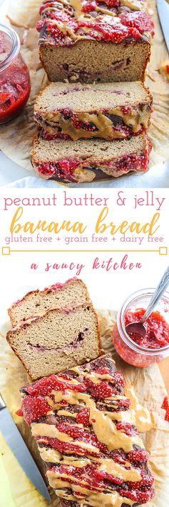 Peanut Butter and Jelly Banana Bread