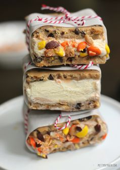 Peanut Butter Cookie Dough Ice Cream Sandwiches