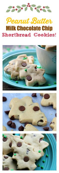 Peanut Butter Milk Chocolate Chip Shortbread Cookies