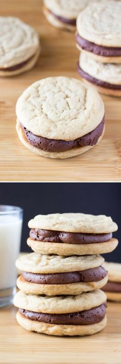 Peanut Butter Sandwich Cookies with Chocolate Frosting