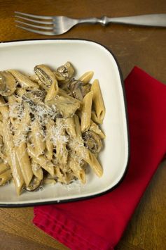 Penne with Mushrooms & Whiskey Cream Sauce