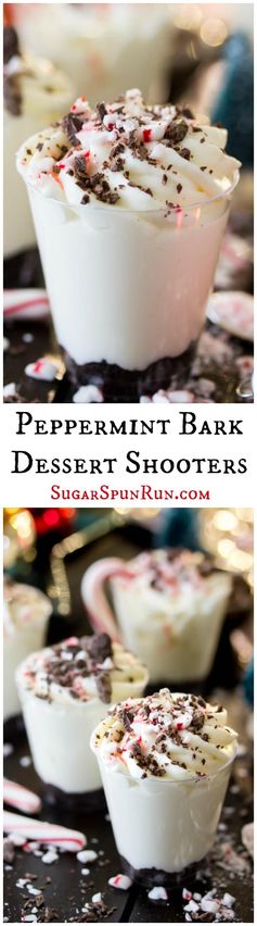 Peppermint Bark Dessert Shooters