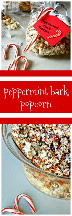 Peppermint Bark Popcorn #SundaySupper