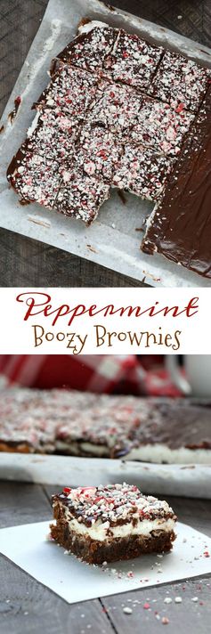 Peppermint Boozy Brownies