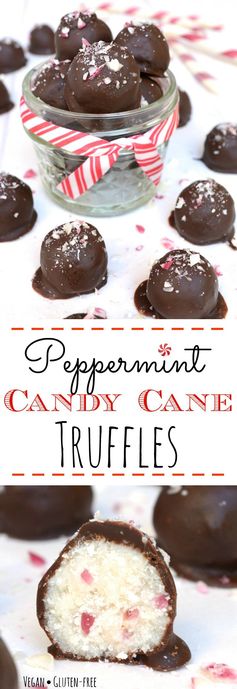 Peppermint Candy Cane Truffles, vegan