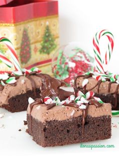 Peppermint Chocolate Mousse Brownies