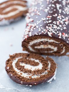 Peppermint Chocolate Roll Cake