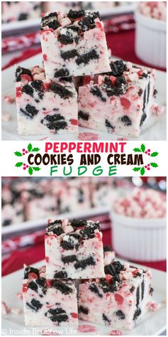 Peppermint Cookies and Cream Fudge