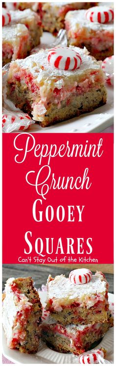 Peppermint Crunch Gooey Squares