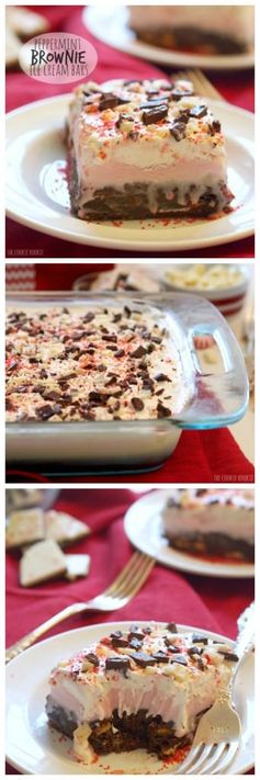 Peppermint Ice Cream Brownie Bars