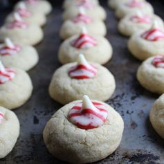 Peppermint Kissed Thumbprint Sugar Cookies