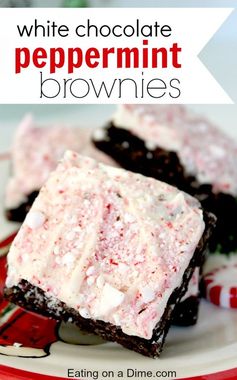 Peppermint white chocolate brownies