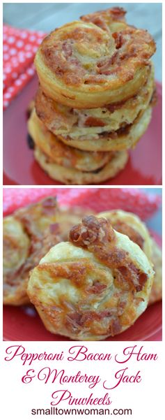 Pepperoni Bacon Ham and Monterey Jack Pinwheels