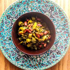 Persian Celery Stew - Khoreshte Karafs (Vegetarian Version