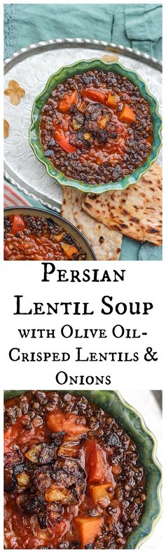 Persian Lentil Soup with Olive Oil-Crisped Lentils & Onions (عدسی‌ Adasi