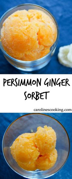 Persimmon ginger sorbet