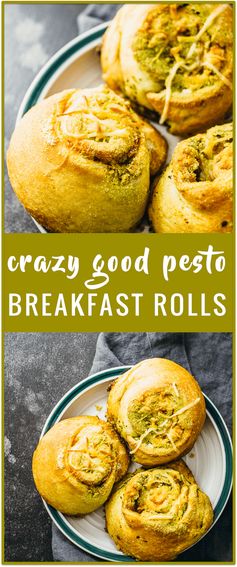 Pesto breakfast rolls