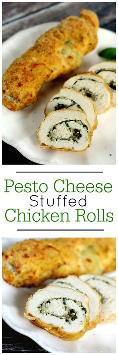 Pesto Cheese Stuffed Chicken Rolls