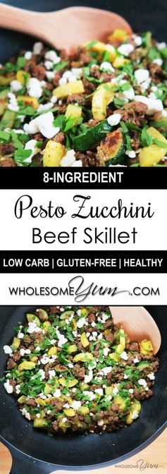 Pesto Zucchini Beef Skillet (Low Carb, Gluten-free
