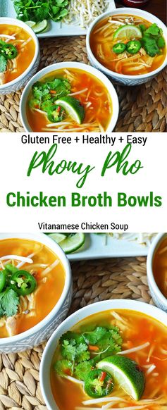 Phony Pho Chicken Broth Bowls