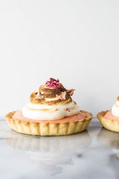 Pink Pomelo and Rose Tarts with Honey Meringue