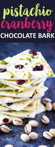 Pistachio Cranberry Chocolate Bark