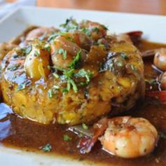 Plantain Mash (Mofongo w Puerto Rican Shrimp