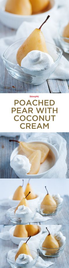 Poached Pear with Coconut Cream