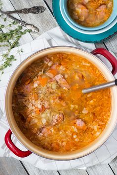 Polish Sauerkraut Soup with Sausage - Kapusniak