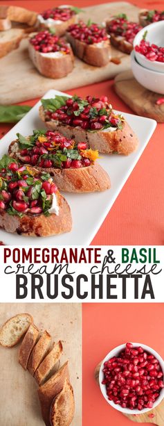 Pomegranate and Cream Cheese Bruschetta