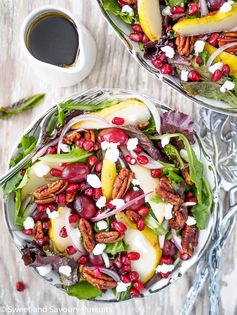 Pomegranate, Pear and Pecan Salad with Balsamic Vinaigrette