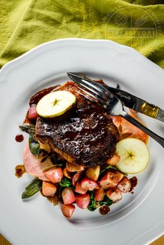 Pork Neck Steaks with Sage Brown Butter and Radishes