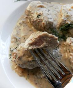 Pork Tenderloin Medallions with Sour Cream and Dill