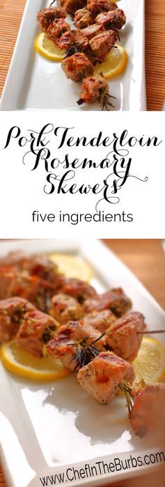 Pork Tenderloin Skewers on Rosemary