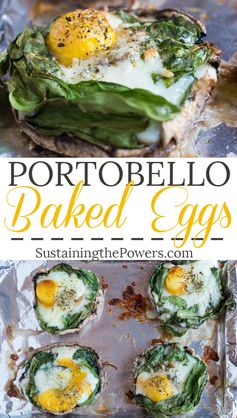 Portobello Baked Eggs with Spinach and Mozzarella