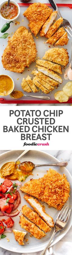 Potato Chip Crusted Chicken Breasts