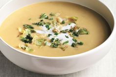 Potato, Green Cabbage, and Leek Soup with Lemon Crème Fraîche