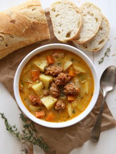 Potato Leek Soup with Italian Sausage